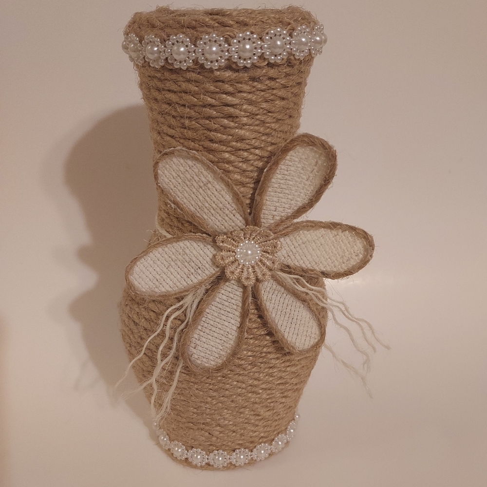 Jute Wrapped Vase , Flower Vase , Table Decoration , Handcrafted